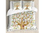 Set Copripiumino Abakuhaus Per Letti Singoli, Forest Home Stammbaum, Antiacaro, Adatto A Chi Soffre Di Allergie, Con Federa, 155 Cm X 220 Cm - 80 X 80 Cm, Multicolore