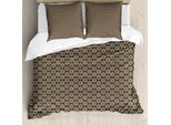 Abakuhaus Set Copripiumino Antico Orientale Per Letti Singoli, Damasco Marrone, Antiacaro, Adatto A Chi Soffre Di Allergie, Con Federa, 200 Cm X 200 Cm - 80 X 80 Cm, Marrone Chiaro E Seppia Scuro