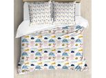 Abakuhaus Set Copripiumino Per Letto Singolo, Strisce Funky, Antiacaro, Adatto A Chi Soffre Di Allergie, Con Federa, 200 Cm X 200 Cm - 80 X 80 Cm, Rosa Cipria E Multicolore