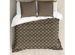 Abakuhaus Set Copripiumino Antico Orientale Per Letti Singoli, Circular Osten, Antiacaro, Adatto A Chi Soffre Di Allergie, Con Federa, 155 Cm X 220 Cm - 80 X 80 Cm, Tan Dark Sepia