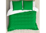 Abakuhaus Set Copripiumino A Quadrifoglio Per Letti Singoli, Foglie Di Trifoglio Irlandese, Antiacaro, Adatto A Chi Soffre Di Allergie, Con Federa, 155 Cm X 220 Cm - 80 X 80 Cm, Verde