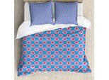 Abakuhaus Set Copripiumino Per Letto Singolo, Feminine Exotic Hibiscus, Antiacaro, Adatto A Chi Soffre Di Allergie, Con Federa, 200 Cm X 200 Cm - 80 X 80 Cm, Azzurro Cielo E Lilla
