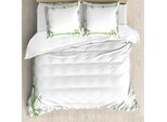 Abakuhaus Set Copripiumino Kleeblatt Per Letti Singoli, Cornice Rettangolare Naturale-Artificiale, Antiacaro, Adatto A Chi Soffre Di Allergie, Con Federa, 155 Cm X 220 Cm - 80 X 80 Cm, Fern Green Vermilion