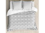 Abakuhaus Set Copripiumino Antico Orientale Per Letti Singoli, Motivi Monocromatici, Antiacaro, Adatto A Chi Soffre Di Allergie, Con Federa, 200 Cm X 200 Cm - 80 X 80 Cm, Grigio Antracite E Bianco