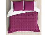 Abakuhaus Set Copripiumino Antico Orientale Per Letti Singoli, Motivo Floreale Magenta, Antiacaro, Adatto A Chi Soffre Di Allergie, Con Federa, 155 Cm X 220 Cm - 80 X 80 Cm, Magenta Viola