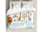 Abakuhaus Set Copripiumino Per Letto Singolo, Paesaggio Boschivo, Antiacaro, Adatto A Chi Soffre Di Allergie, Con Federa, 200 Cm X 200 Cm - 80 X 80 Cm, Azzurro Multicolore