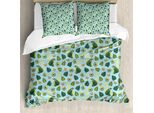 Abakuhaus Set Copripiumino Lemur Per Letti Singoli, Monstera Hibiscus Mammifero Arte, Antiacaro Adatto A Chi Soffre Di Allergie Con Federa, 155 Cm X 220 Cm - 80 X 80 Cm, Giallo Verde Verde