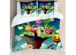 Abakuhaus Set Copripiumino Per Letti Singoli, Tenda Magic Nest Pumpkin, Antiacaro, Adatto A Chi Soffre Di Allergie, Con Federa, 155 Cm X 220 Cm - 80 X 80 Cm, Multicolore