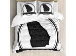 Abakuhaus Georgia Set Copripiumino Per Letti Singoli, Motivo Rotondo Monocromatico, Antiacaro, Adatto A Chi Soffre Di Allergie, Con Federa, 155 Cm X 220 Cm - 80 X 80 Cm, Tortora Scuro E Bianco