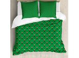 Abakuhaus Set Copripiumino Per Letto Singolo Elf, Chunky Irish Mann Con Tubo, Antiacaro, Adatto A Chi Soffre Di Allergie, Con Federa, 200 Cm X 200 Cm - 80 X 80 Cm, Verde Senape Chiaro