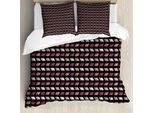 Abakuhaus Set Copripiumino Boho Per Letti Singoli, Motivo Colorato Hatched Squares, Antiacaro E Anallergico, Con Federa, 200 Cm X 200 Cm - 80 X 80 Cm, Multicolore Grigio Antracite