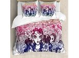 Abakuhaus Set Copripiumino Magic Moon Per Letti Singoli, Celtic Floral Fairy Girls, Antiacaro, Adatto A Chi Soffre Di Allergie, Con Federa, 200 Cm X 200 Cm - 80 X 80 Cm, Bianco Multicolore
