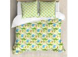 Abakuhaus Set Copripiumino Per Letti Singoli Con Motivo Animalier, Antiacaro E Anallergico, Con Federa, 200 Cm X 200 Cm - 80 X 80 Cm, Crema Multicolore