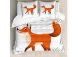 Abakuhaus Set Copripiumino Per Letto Singolo, Coyote Graphic, Antiacaro, Adatto A Chi Soffre Di Allergie, Con Federa, 155 Cm X 220 Cm - 80 X 80 Cm, Champagne Burnt Orange