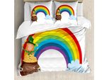 Abakuhaus Set Copripiumino Per Letto Singolo, Irish St Patrick Tagesregenbogen, Antiacaro, Adatto A Chi Soffre Di Allergie, Con Federa, 200 Cm X 200 Cm - 80 X 80 Cm, Multicolore