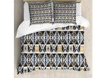Abakuhaus Set Copripiumino Boho Per Letti Singoli, Motivi Geometrici, Antiacaro, Adatto A Chi Soffre Di Allergie, Con Federa, 155 Cm X 220 Cm - 80 X 80 Cm, Grigio Antracite Ceil Blue
