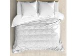 Abakuhaus Georgia Set Copripiumino Per Letti Singoli, Tipografia E Mappa Punteggiata, Antiacaro, Adatto A Chi Soffre Di Allergie, Con Federa, 155 Cm X 220 Cm - 80 X 80 Cm, Grigio Scuro E Bianco