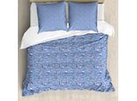Abakuhaus Set Copripiumino Per Letti Singoli, Waves Estivo, Antiacaro, Adatto A Chi Soffre Di Allergie, Con Federa, 155 Cm X 220 Cm - 80 X 80 Cm, Ceil Blu E Multicolore