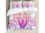 Abakuhaus Set Copripiumino Alchimie Per Letti Singoli, Lily Flowers And Crescent, Antiacaro, Adatto A Chi Soffre Di Allergie, Con Federa, 200 Cm X 200 Cm - 80 X 80 Cm, Multicolore