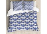 Abakuhaus Set Copripiumino Antico Orientale Per Letti Singoli, Motivi Paisley, Antiacaro, Adatto A Chi Soffre Di Allergie, Con Federa, 155 Cm X 220 Cm - 80 X 80 Cm, Coconut Scuro Ceil Blu