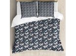 Abakuhaus Set Copripiumino Unicorn Party Per Letti Singoli, Cavalli Con Le Corna, Antiacaro, Adatto A Chi Soffre Di Allergie, Con Federa, 155 Cm X 220 Cm - 80 X 80 Cm, Grigio Multicolore