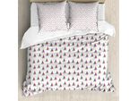 Abakuhaus Set Copripiumino Per Letti Singoli, Barche Colorate E Gabbiani, Antiacaro E Anallergico, Con Federa, 155 Cm X 220 Cm - 80 X 80 Cm, Seafoam Dark Pink