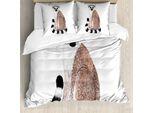 Abakuhaus Set Copripiumino Lemur Per Letti Singoli, Acquerello Wild Animal Art, Antiacaro, Adatto A Chi Soffre Di Allergie, Con Federa, 200 Cm X 200 Cm - 80 X 80 Cm, Pale Redwood Multicolor