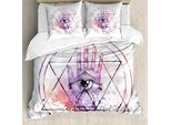 Abakuhaus Set Copripiumino Alchimie Per Letti Singoli, Acquerello Tutti Gli Occhi Vedono, Antiacaro Adatto A Chi Soffre Di Allergie Con Federa, 155 Cm X 220 Cm - 80 X 80 Cm, Multicolore