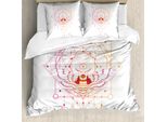 Abakuhaus Set Copripiumino Alchimie Per Letti Singoli, Falena Geometrica Astratta, Antiacaro, Adatto A Chi Soffre Di Allergie, Con Federa, 155 Cm X 220 Cm - 80 X 80 Cm, Multicolore