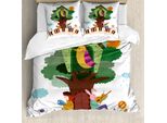 Abakuhaus Set Copripiumino Per Letti Singoli, Nido Per Animali, Antiacaro, Adatto A Chi Soffre Di Allergie, Con Federa, 155 Cm X 220 Cm - 80 X 80 Cm, Multicolore