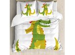 Abakuhaus Set Copripiumino Per Letto Singolo, Coppia Romantica, Antiacaro, Adatto A Chi Soffre Di Allergie, Con Federa, 200 Cm X 200 Cm - 80 X 80 Cm, Verde Cachi