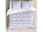 Abakuhaus Set Copripiumino Per Letto Singolo, Motivo Botanico Tropicale, Antiacaro, Adatto A Chi Soffre Di Allergie, Con Federa, 200 Cm X 200 Cm - 80 X 80 Cm, Viola Lavanda