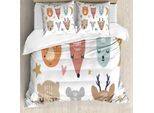 Abakuhaus Set Copripiumino Per Lettini Singoli, Animali Scandinavi, Antiacaro, Adatto A Chi Soffre Di Allergie, Con Federa, 155 Cm X 220 Cm - 80 X 80 Cm, Multicolore