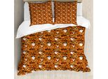 Set Copripiumino Abakuhaus Per Letti Singoli, Fantasmi, Gatti, Pipistrelli, Ragni, Antiacaro, Adatto A Chi Soffre Di Allergie, Con Federa, 155 Cm X 220 Cm - 80 X 80 Cm, Arancione Bruciato Multicolore