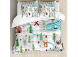 Set Copripiumino Abakuhaus Per Letti Singoli, Childish Tier In Woods, Antiacaro, Adatto A Chi Soffre Di Allergie, Con Federa, 155 Cm X 220 Cm - 80 X 80 Cm, Multicolore