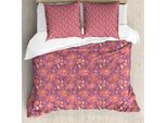 Abakuhaus Set Copripiumino Per Letto Singolo Con Motivo Floreale, Fiori E Volute, Antiacaro E Anallergico, Con Federa, 155 Cm X 220 Cm - 80 X 80 Cm, Multicolore