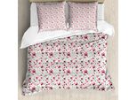 Abakuhaus Set Copripiumino Per Letto Singolo Blumenweinlese, Con Motivi Floreali, Antiacaro, Adatto A Chi Soffre Di Allergie, Con Federa, 200 Cm X 200 Cm - 80 X 80 Cm, Multicolore