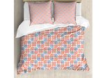 Abakuhaus Set Copripiumino Boho Per Letti Singoli, Motivo Rotondo Bicolore, Antiacaro, Adatto A Chi Soffre Di Allergie, Con Federa, 200 Cm X 200 Cm - 80 X 80 Cm, Blu Ardesia Burnt Sienna