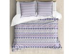Abakuhaus Set Copripiumino Geometrico Per Letti Singoli, Cerchi Simmetrici Annidati, Antiacaro, Adatto A Chi Soffre Di Allergie, Con Federa, 155 Cm X 220 Cm - 80 X 80 Cm, Color Crema E Multicolore
