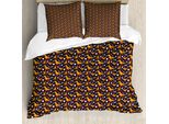 Abakuhaus Set Copripiumino Dino Per Letti Singoli, Uovo Di Dinosauro, Antiacaro, Adatto A Chi Soffre Di Allergie, Con Federa, 155 Cm X 220 Cm - 80 X 80 Cm, Giallo Terra Multicolore