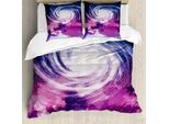 Abakuhaus Universo Set Copripiumino Per Letti Singoli, Motivo Cosmico Vorticoso, Antiacaro, Adatto A Chi Soffre Di Allergie, Con Federa, 155 Cm X 220 Cm - 80 X 80 Cm, Magenta Scuro Multicolore