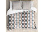 Abakuhaus Set Copripiumino Astratto Per Letti Singoli, Motivo Aztec, Antiacaro, Adatto A Chi Soffre Di Allergie, Con Federa, 200 Cm X 200 Cm - 80 X 80 Cm, Arancione Turchese