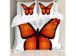 Abakuhaus Set Copripiumino Per Letto Singolo, Big Monarch Breed-Motte, Antiacaro, Adatto A Chi Soffre Di Allergie, Con Federa, 200 Cm X 200 Cm - 80 X 80 Cm, Vermiglio Coke Grigio