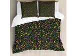 Abakuhaus Set Copripiumino A Pois Per Letti Singoli, Pois Colorati, Antiacaro, Adatto A Chi Soffre Di Allergie, Con Federa, 155 Cm X 220 Cm - 80 X 80 Cm, Viola Verde Giallo