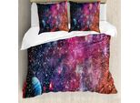 Abakuhaus Set Copripiumino Astral Per Letti Singoli, Abstract Jumble Room, Antiacaro, Adatto A Chi Soffre Di Allergie, Con Federa, 200 Cm X 200 Cm - 80 X 80 Cm, Multicolore