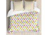 Abakuhaus Set Copripiumino Pasquale Per Letti Singoli, Uova Colorate E Pois, Antiacaro, Adatto A Chi Soffre Di Allergie, Con Federa, 200 Cm X 200 Cm - 80 X 80 Cm, Multicolore
