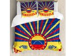 Abakuhaus Venezuela Set Copripiumino Per Letti Singoli, Effetto Grunge Sunburst, Antiacaro, Adatto A Chi Soffre Di Allergie, Con Federa, 155 Cm X 220 Cm - 80 X 80 Cm, Multicolore