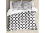 Abakuhaus Set Copripiumino Boho Per Letti Singoli, Motivo A Gocce, Antiacaro, Adatto A Chi Soffre Di Allergie, Con Federa, 155 Cm X 220 Cm - 80 X 80 Cm, Tortora Scuro, Grigio, Bianco