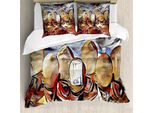 Abakuhaus Set Copripiumino Astratto Surreale Per Letti Singoli, Faceless Men Art, Antiacaro, Adatto A Chi Soffre Di Allergie, Con Federa, 155 Cm X 220 Cm - 80 X 80 Cm, Multicolore