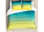 Set Copripiumino Abakuhaus Aqua Ombre Per Letti Singoli, Colori Poligonali, Antiacaro, Adatto A Chi Soffre Di Allergie, Con Federa, 200 Cm X 200 Cm - 80 X 80 Cm, Multicolore